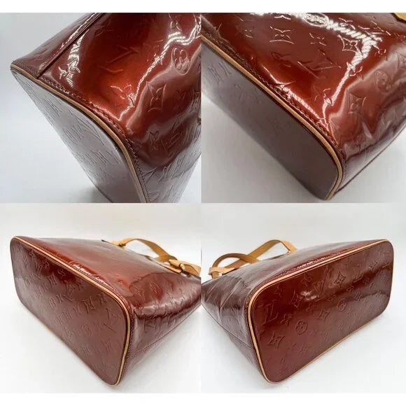 LOUIS VUITTON LV Monogram Brown Vernis Houston MM Patent Leather Shoulder Bag