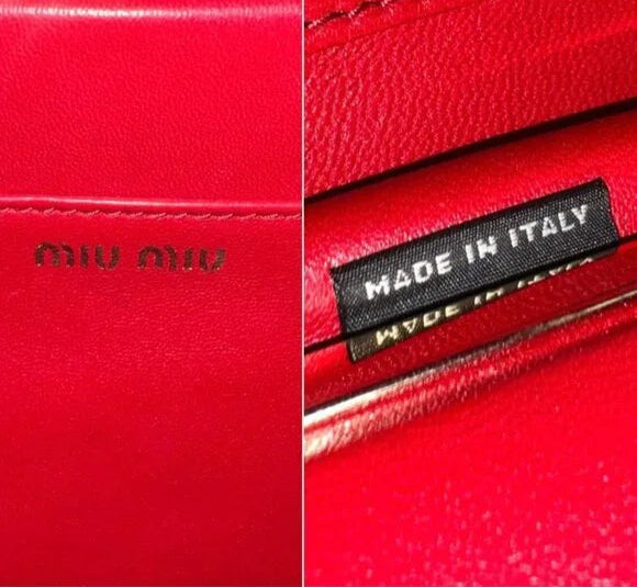 MIU MIU Spring 2019 Runway Red Matelassé Leather Shoulder Bag …