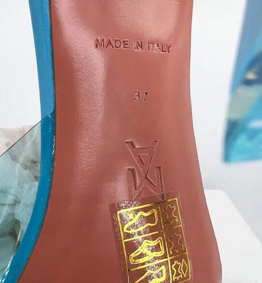 AMINA MUADDI Lupita Blue PVC Mules EU37