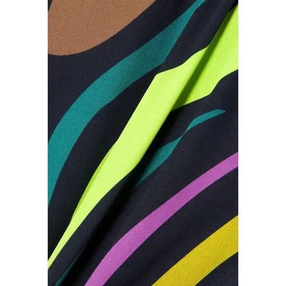 EMILIO PUCCI Fall 2022 Runway Long Sleeve Multicolor Swirl Print Mini Dress US6