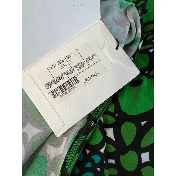 BALENCIAGA Spring 2017 Runway Green Floral Print High Waist Knee Length Skirt IT38