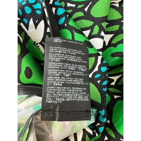 BALENCIAGA Spring 2017 Runway Green Floral Print High Waist Knee Length Skirt IT38