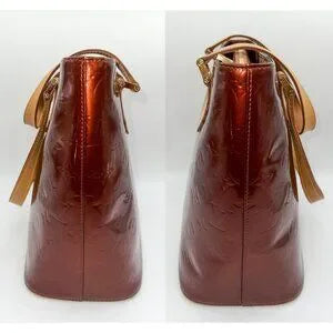 LOUIS VUITTON LV Monogram Brown Vernis Houston MM Patent Leather Shoulder Bag
