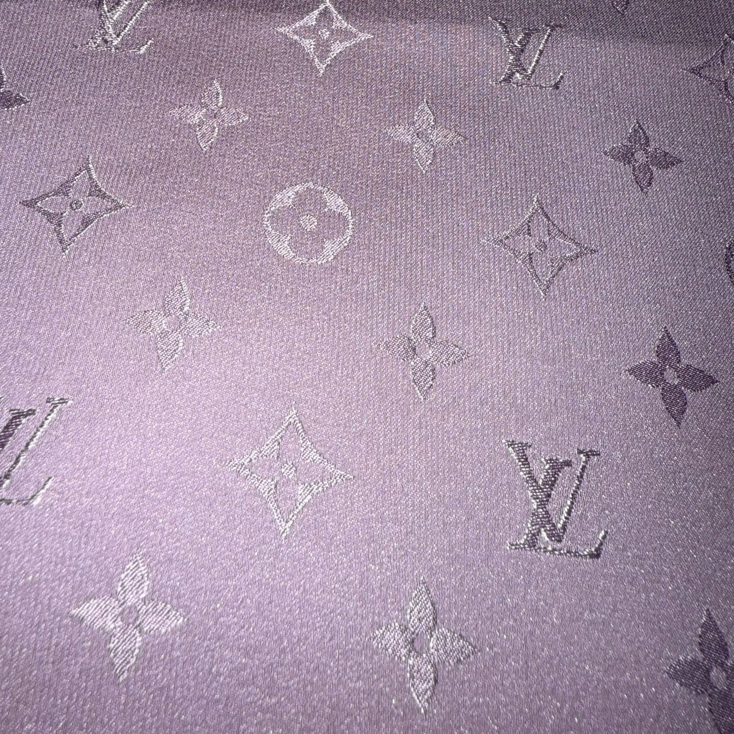 LOUIS VUITTON LV Monogram Lavender 100% Silk Scarf