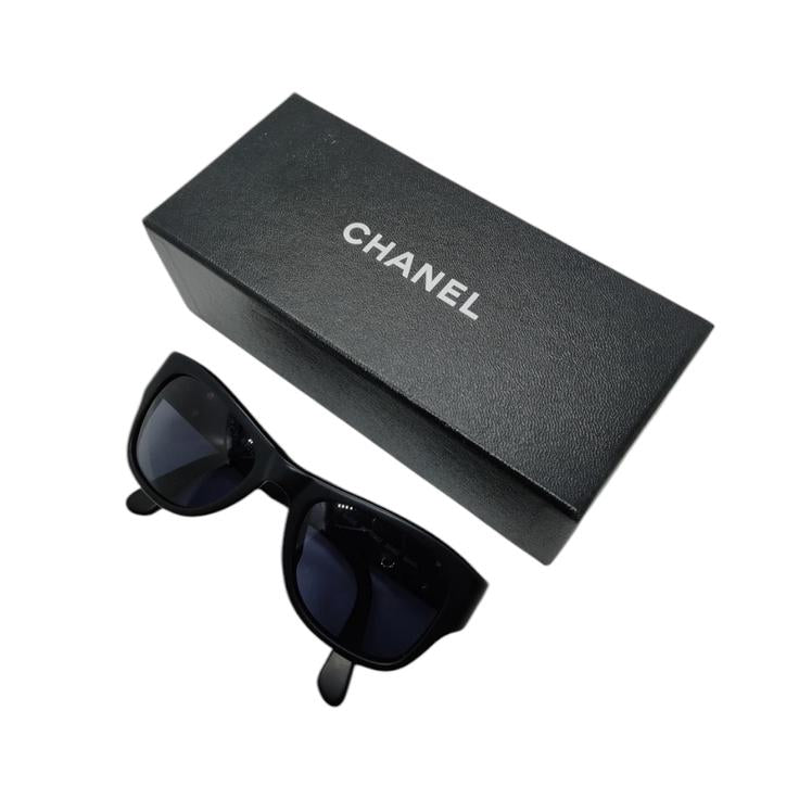 CHANEL Black CC Square Frame Sunglasses