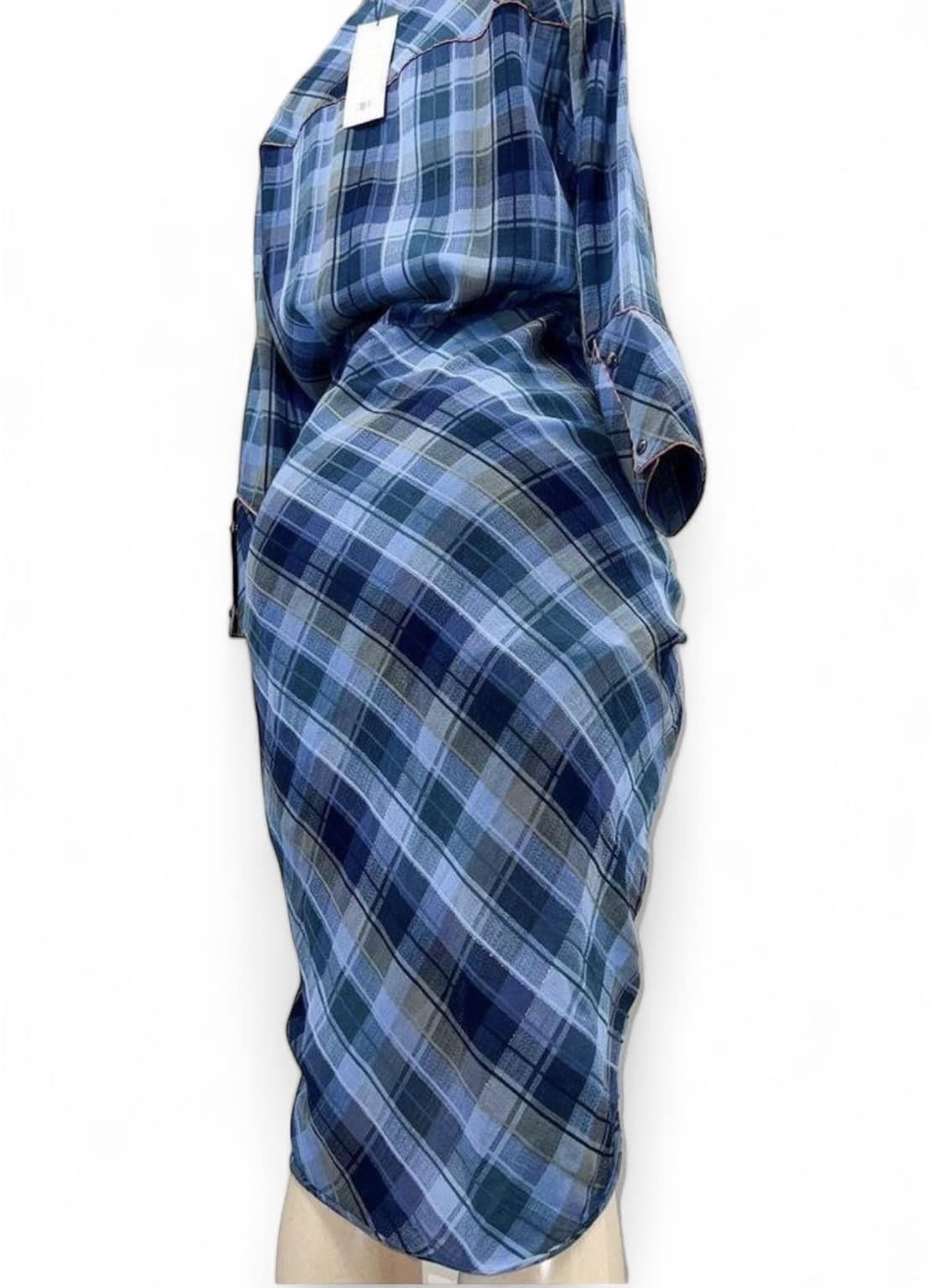 Gwen Stefani in VERONICA BEARD Sierra Plaid Waist Tie Mini Dress Size 12