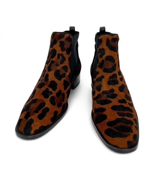 CHRISTIAN LOUBOUTIN Marnmada Leopard Print Side Band Chelsea Boots Size EU38
