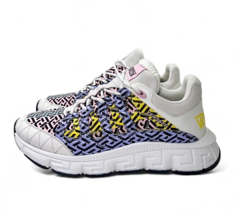 VERSACE Men's Trigreca White & Multicolor Sneakers IT45