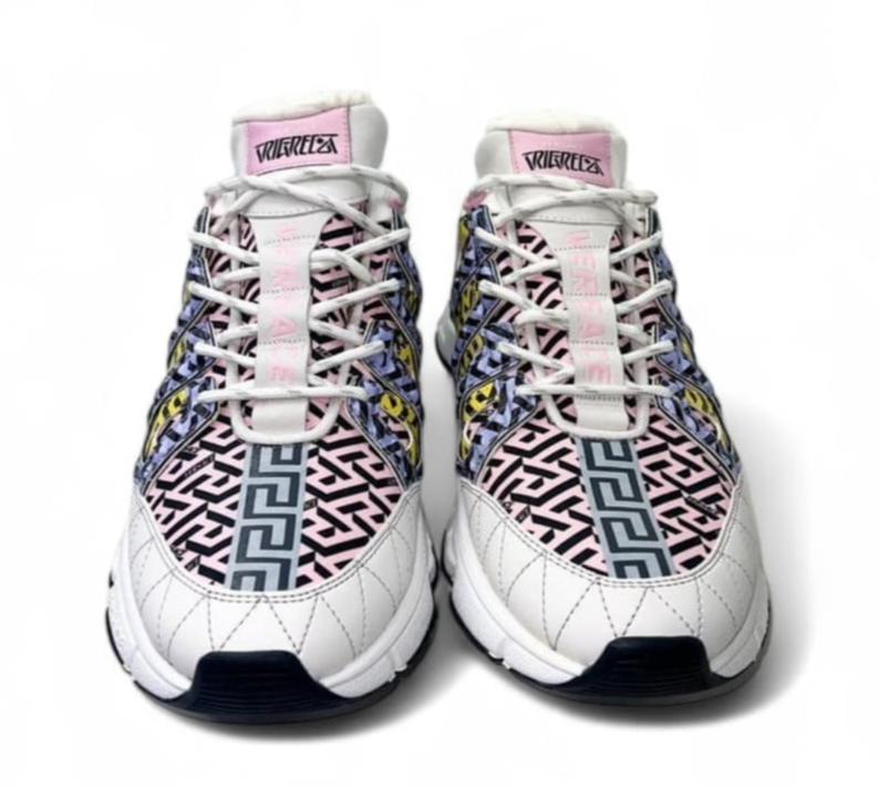 VERSACE Men's Trigreca White & Multicolor Sneakers IT45