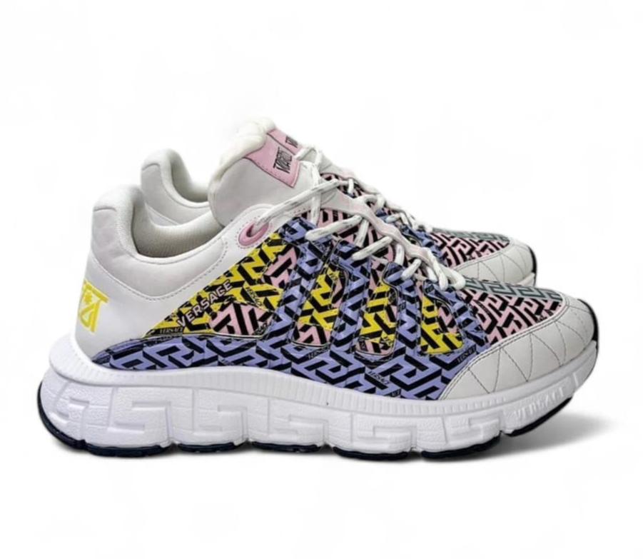 VERSACE Men's Trigreca White & Multicolor Sneakers IT45