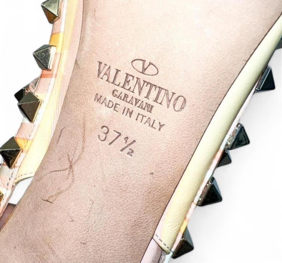 VALENTINO GARAVANI Mandarin Sorbet Strappy Rockstud Heels IT37.5