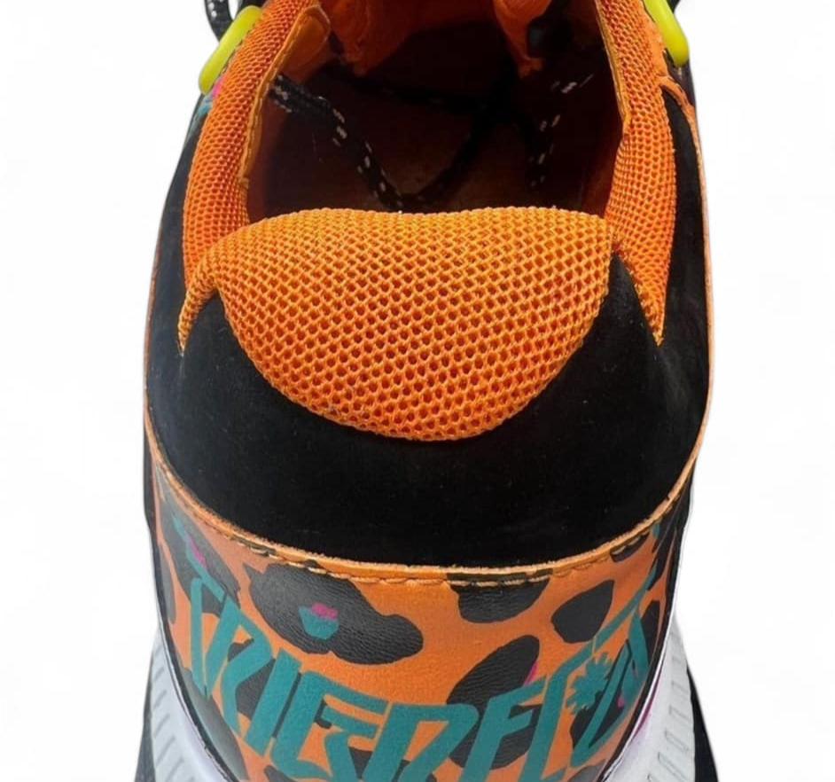 VERSACE Men's Trigreca Multicolor Leopard Printed Low Top Sneakers IT43.5