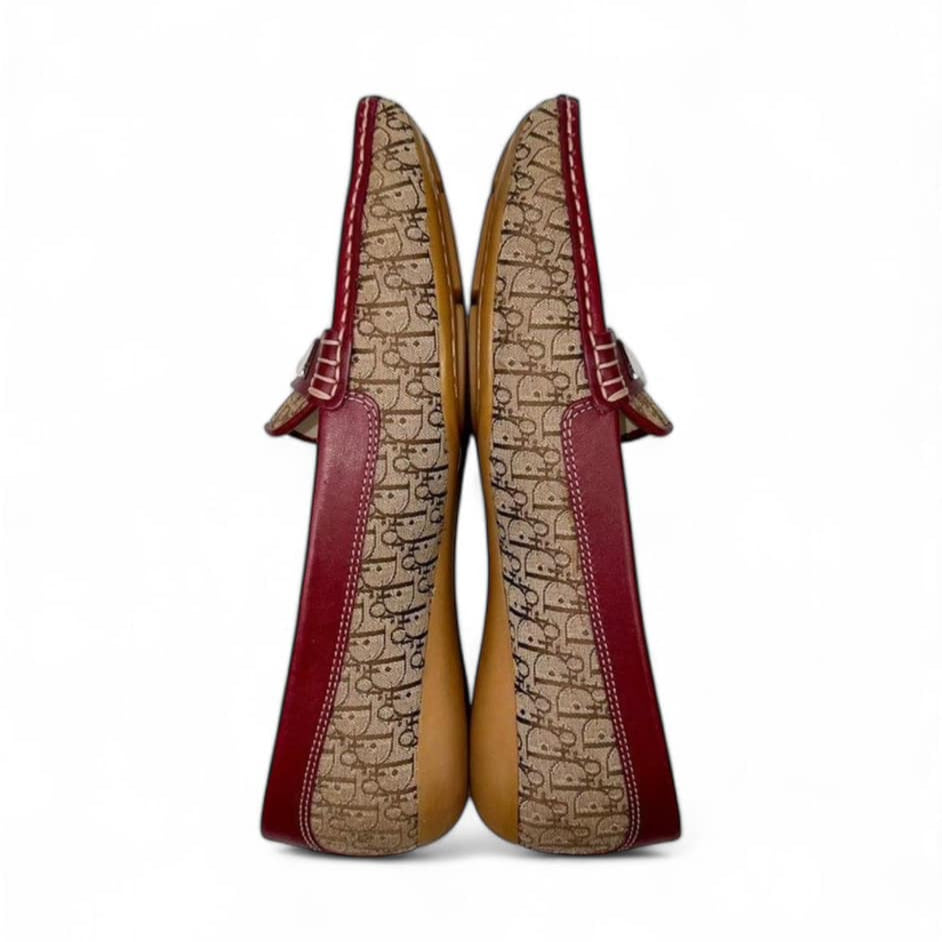 DIOR Brown Diorissmo Logo Vintage Loafers EU38.5