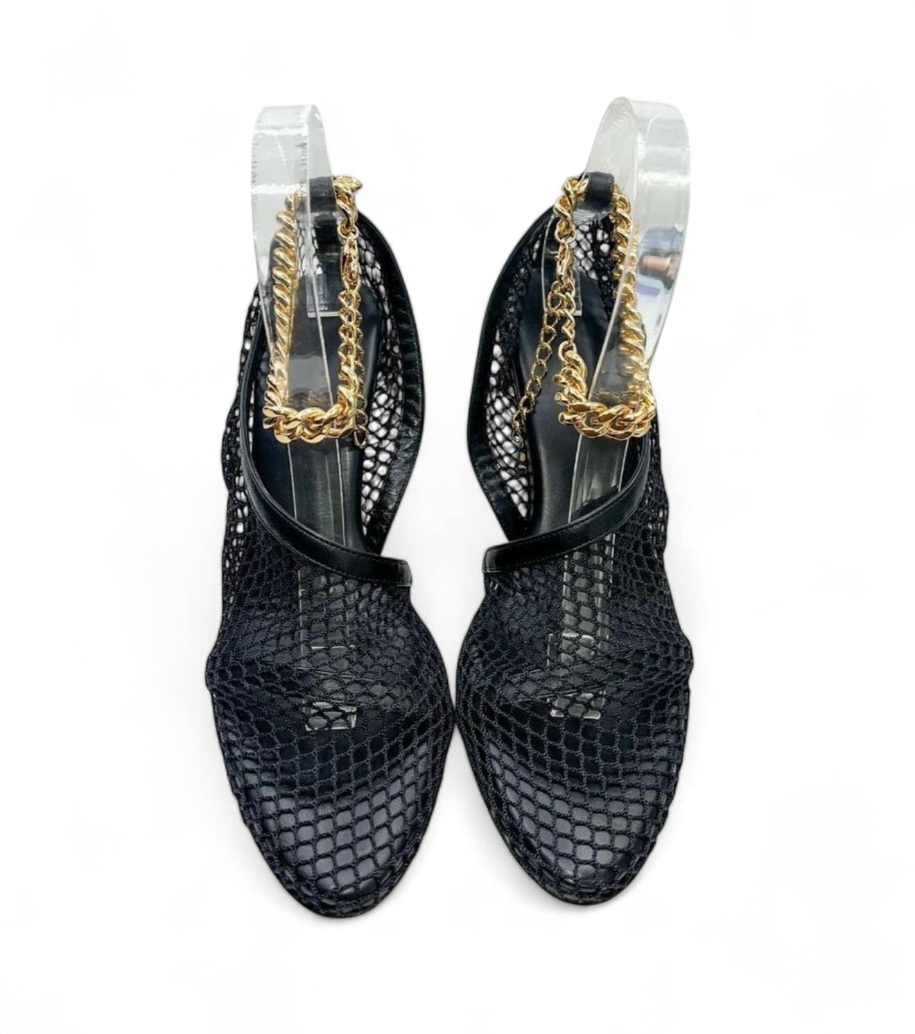 BOTTEGA VENETA Black Mesh Sandals EU37