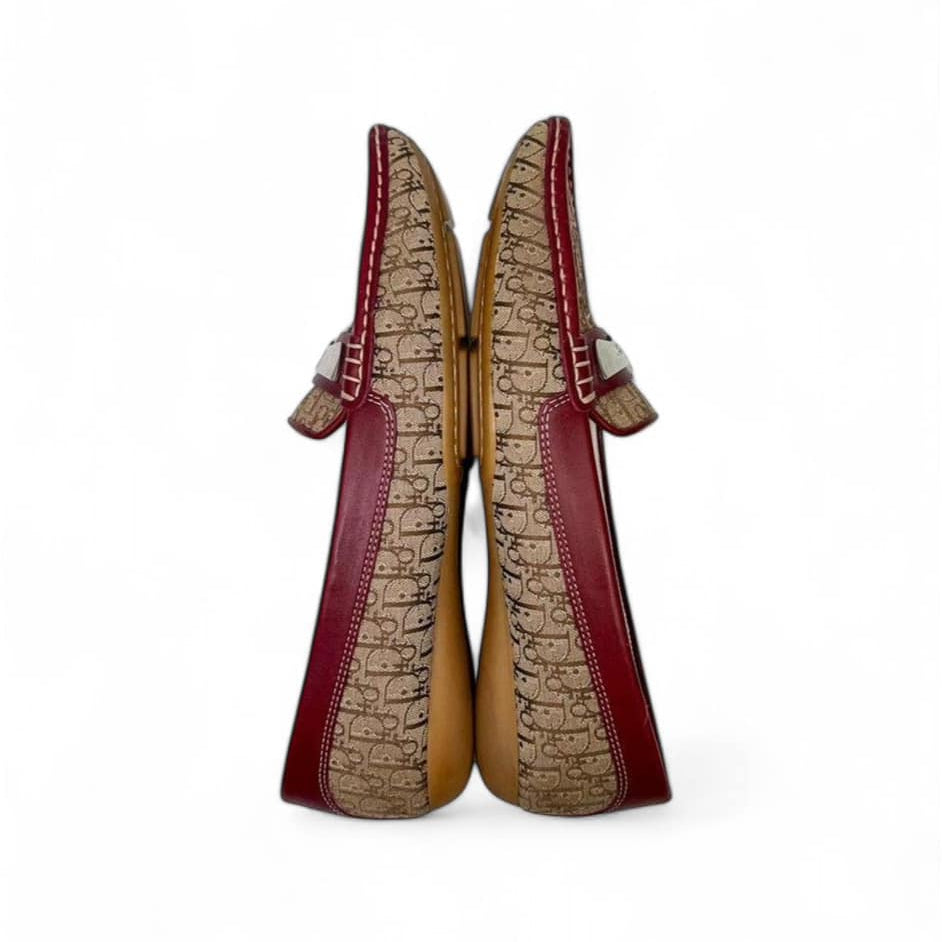 DIOR Brown Diorissmo Logo Vintage Loafers EU38.5