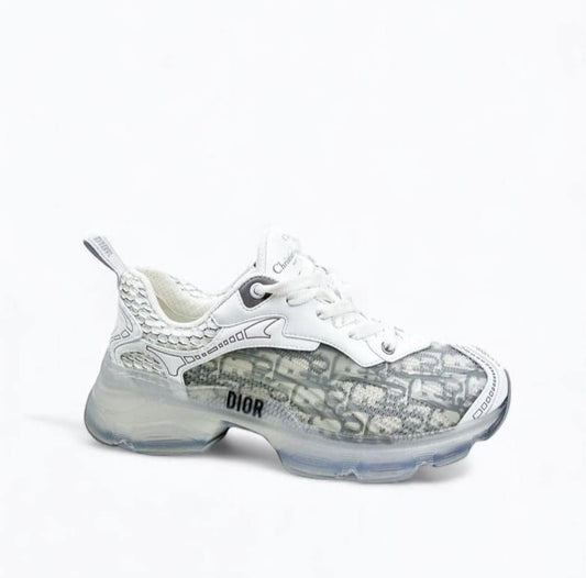 CHRISTIAN DIOR Vibe Oblique Grey & White Sneakers EU37.5