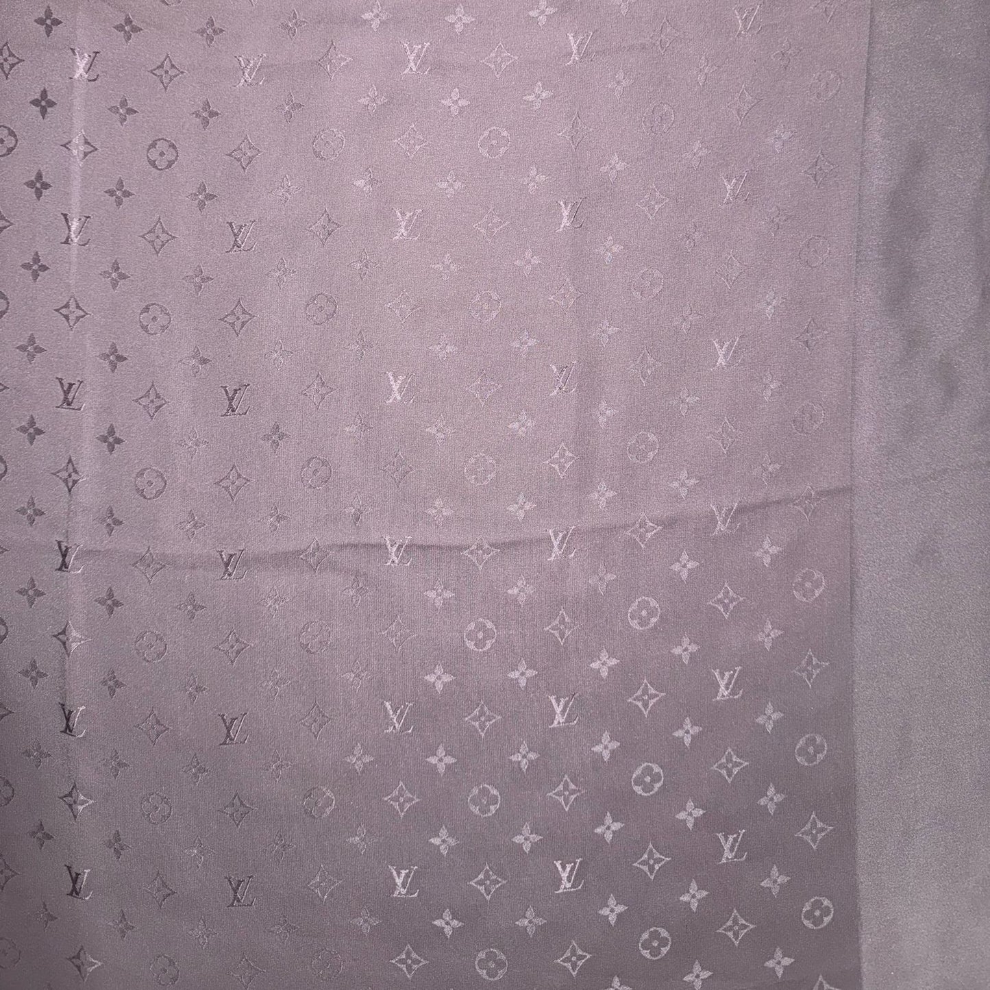 LOUIS VUITTON LV Monogram Lavender 100% Silk Scarf