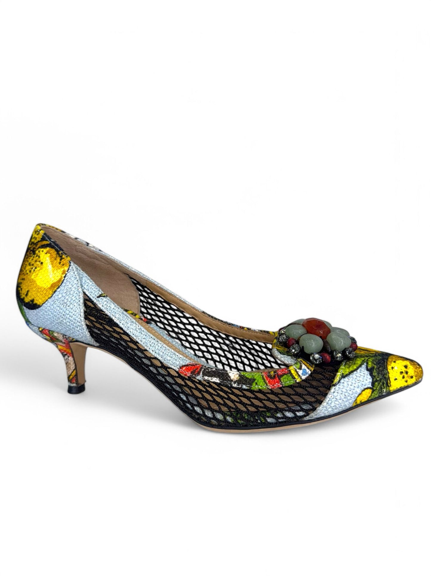 DOLCE & GABBANA Spring 2013 Runway Lemon Print Pumps IT38.5