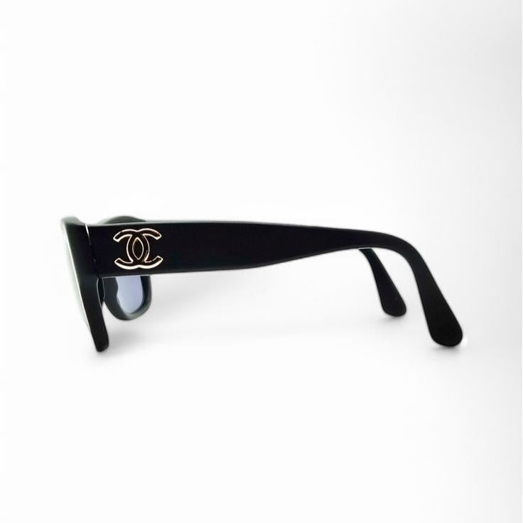 CHANEL Black CC Square Frame Sunglasses