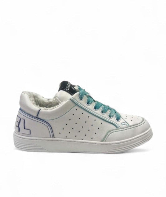 CHANEL Women's 'Chanel' Logo White Leather Sneakers IT36.5