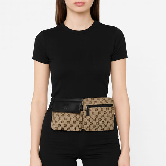 GUCCI Unisex GG Web Logo Belt Bag