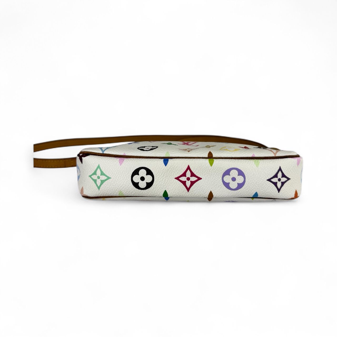 LOUIS VUITTON TAKASHI MURAKAMI White Multicolor LV Monogram Pochette Accessoire