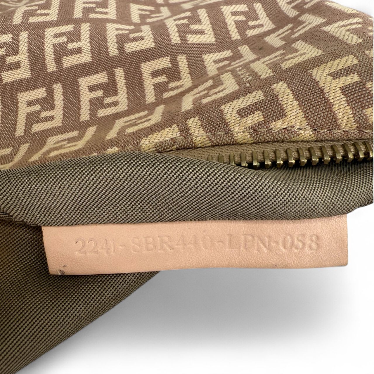 FENDI Tan FF Zucchino Small Vintage Shoulder Bag