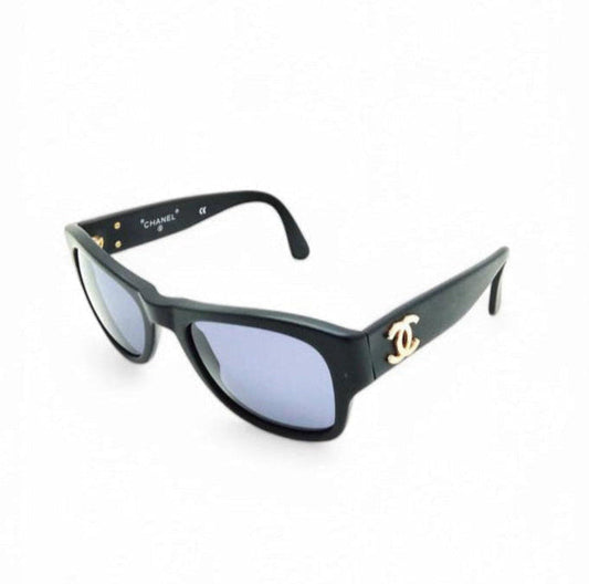 CHANEL Black CC Square Frame Sunglasses