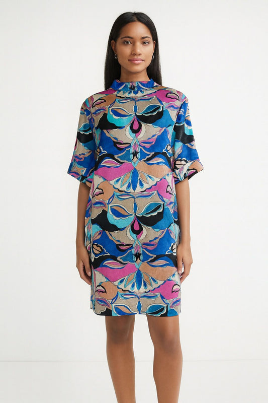 EMILIO PUCCI Multicolored Abstract Print Dress USM