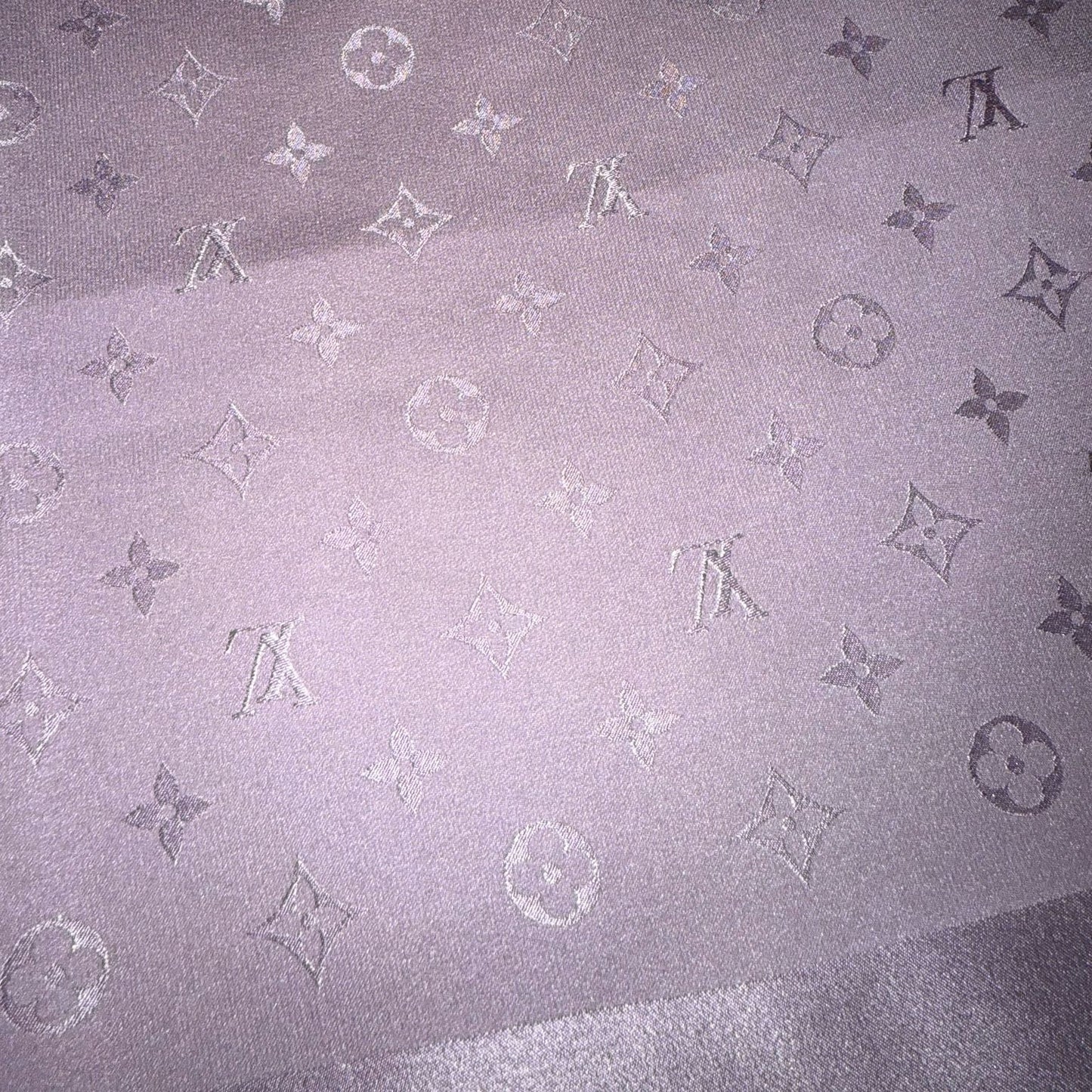 LOUIS VUITTON LV Monogram Lavender 100% Silk Scarf