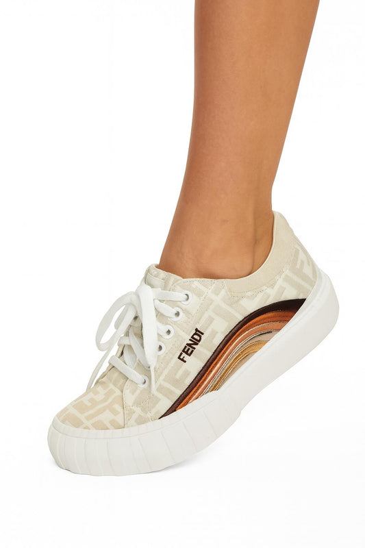 FENDI Off White FF Zucca Sneakers EU36.5