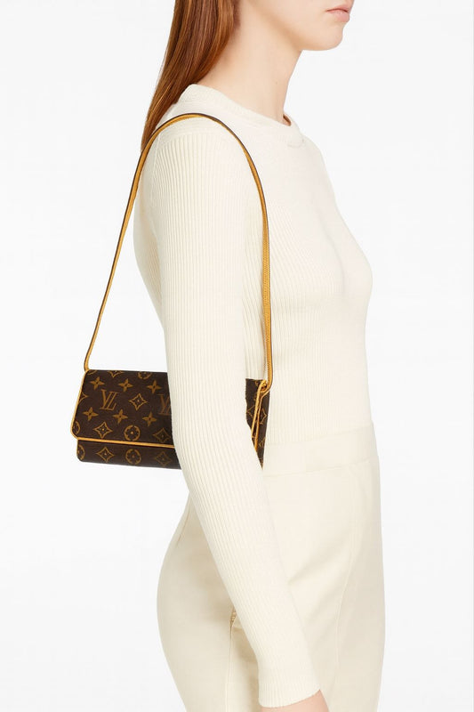 LOUIS VUITTON LV Monogram Brown Twin Pochette GM