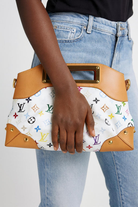 LOUIS VUITTON Murakami White Multicolor Judy MM Bag