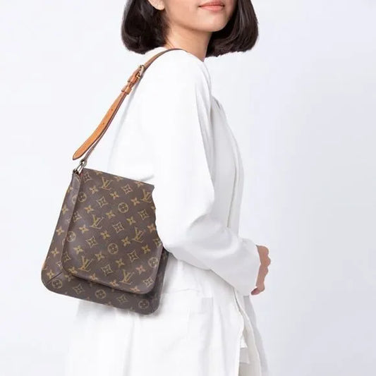 LOUIS VUITTON Monogram Mussette Salsa MM LV Logo Crossbody ShoulderBag