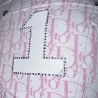 Khloe Kardashian's Rare Vintage Christian DIOR Pink Monogram 2004 Girly Collection CD Logo Straight Leg Capri US10